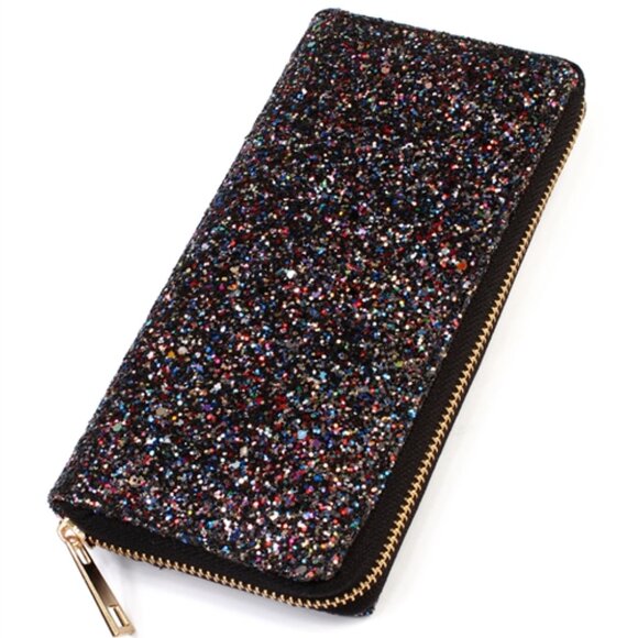 Leopard Print Tote & Black Glitter Sparkly Puffy Wallet - Combo - Special - NWT - Picture 10 of 13